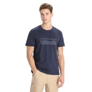 Pánské merino triko krátký rukáv ICEBREAKER Mens Central Classic SS Tee Icebreaker Story, Midnight Navy velikost: S