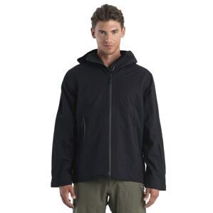 Pánská merino bunda ICEBREAKER Mens Merino Shell+ Peak Hooded Jacket, Black velikost: M