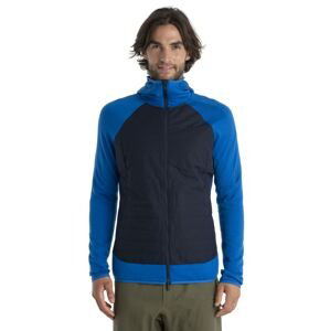 Pánská merino mikina ICEBREAKER Mens Merino Quantum Hybrid LS Zip Hoodie, Lazurite/Midnight Navy velikost: L