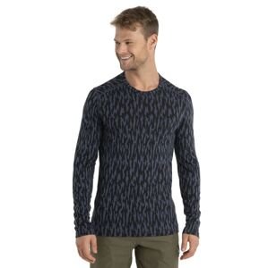 Pánské merino triko dlouhý rukáv ICEBREAKER Mens Merino 200 Oasis LS Crewe Macro Forms, Graphite/Black/Aop velikost: L