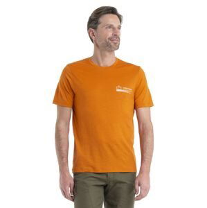 Pánské merino triko krátký rukáv ICEBREAKER Mens Merino 150 Tech Lite II SS Tee Mountain, Earth velikost: M