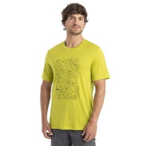 Pánské merino triko krátký rukáv ICEBREAKER Mens Merino 150 Tech Lite II SS Tee Alpine Cro, Bio Lime velikost: M