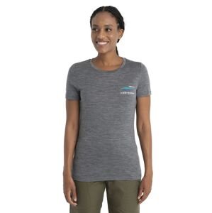 Dámské merino triko krátký rukáv ICEBREAKER Wmns Merino 150 Tech Lite II SS Tee Aotearoa, Gritstone Heather velikost: M