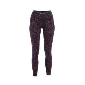 Dámské merino spodky ICEBREAKER Wmns Merino 200 Oasis Leggings Macro Camo, Tempo/Black/Nightshad/Aop velikost: S