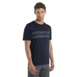 Pánské merino triko krátký rukáv ICEBREAKER Mens Merino 150 Tech Lite II SS T FirstSnowStr, Midnight Navy velikost: S