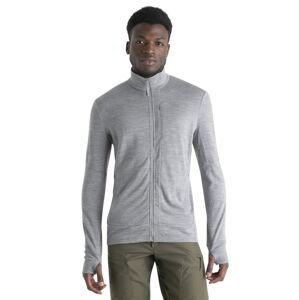 Pánská merino mikina, zip ICEBREAKER Mens Merino 260 Quantum IV LS Zip, Metro Heather velikost: L