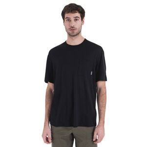 Pánské merino triko krátký rukáv ICEBREAKER Mens Merino 150 Tech Lite III SS Relaxed Pocket Tee, Black velikost: XXL