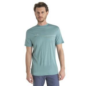 Pánské merino triko krátký rukáv ICEBREAKER Mens Merino 150 Tech Lite III SS Tee Cadence Paths, Cloud Ray velikost: S