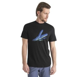 Pánské merino triko krátký rukáv ICEBREAKER Mens Merino 150 Tech Lite III SS Tee Aurora Glow, Black velikost: L