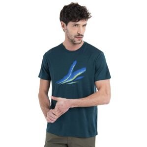 Pánské merino triko krátký rukáv ICEBREAKER Mens Merino 150 Tech Lite III SS Tee Aurora Glow, Fathom Green velikost: L