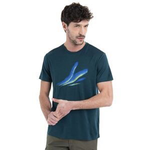 Pánské merino triko krátký rukáv ICEBREAKER Mens Merino 150 Tech Lite III SS Tee Aurora Glow, Fathom Green velikost: S