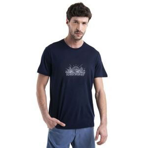 Pánské merino triko krátký rukáv ICEBREAKER Mens Merino 150 Tech Lite III SS Tee IB Grown Naturally, Midnight Navy velikost: L