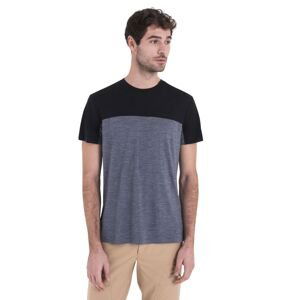 Pánské merino triko krátký rukáv ICEBREAKER Mens Merino 125 Cool-Lite™ Sphere III SS Tee Colour Block, Graphite Heather/Black/Cb velikost: XXL