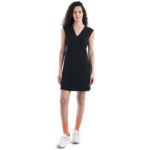 Dámské merino šaty ICEBREAKER Wmns Merino 200 Granary Sleeveless V Neck Dress, Black velikost: S