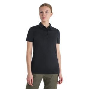 Dámské merino polo triko ICEBREAKER Wmns Merino 150 Tech Lite III SS Polo, Black velikost: L