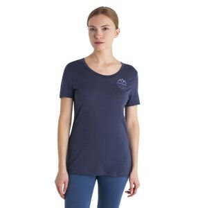 Dámské merino triko krátký rukáv ICEBREAKER Wmns Merino 150 Tech Lite III SS Scoop Tee Icebreaker Logo Reflections, Graphite velikost: M