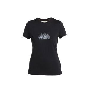 Dámské merino triko krátký rukáv ICEBREAKER Wmns Merino 150 Tech Lite III SS Tee IB Grown Naturally, Black velikost: M