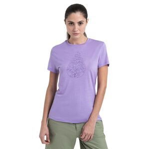 Dámské merino triko krátký rukáv ICEBREAKER Wmns Merino 150 Tech Lite III SS Tee Hike Path, Purple Gaze velikost: L