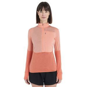 Dámská merino mikina, 1/2 zip ICEBREAKER Wmns Merino 200 Realfleece™ Descender LS Half Zip, Glow/Tang/Cb velikost: M