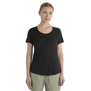 Dámské merino triko krátký rukáv ICEBREAKER Wmns Merino 125 Cool-Lite™ Sphere III SS Scoop Tee, Black velikost: L