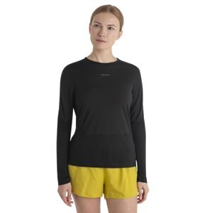 Dámské merino triko dlouhý rukáv ICEBREAKER Wmns Merino 125 ZoneKnit™ Energy Wind LS Tee, Black velikost: L