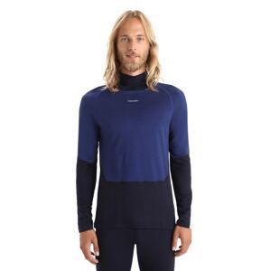 Pánské triko dlouhý rukáv  ICEBREAKER Mens 200 Sonebula LS High Neck, Mid Nvy/Royal Nvy/Snow/Cb velikost: M