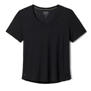 Smartwool W ACTIVE ULTRALITE V-NECK SHORT SLEEVE black Velikost: XL dámské tričko