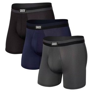 Saxx SPORT MESH BB FLY 3PK black/navy/graphite Velikost: M boxerky