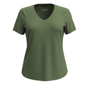 Smartwool W ACTIVE ULTRALITE V-NECK SHORT SLEEVE fern green Velikost: S dámské tričko