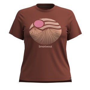 Smartwool W HORIZON VIEW GRAPHIC SHORT SLEEVE pecan brown Velikost: XL dámské tričko