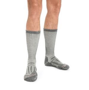 Pánské merino ponožky ICEBREAKER Mens Mountaineer Mid Calf, Jet Heather/Espresso velikost: 39-41,5 (S)