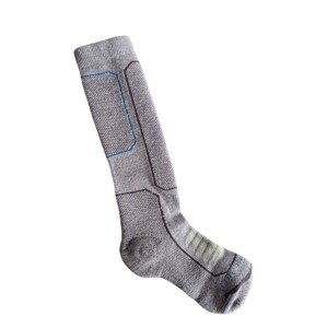 Dětské merino ponožky ICEBREAKER Kids Ski+ Medium OTC, Silver/Charcoal/Andes Blue velikost: 30-32 (L)