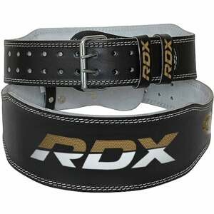 Fitness belt 6“ Leather Black/Gold XXL - RDX Sports