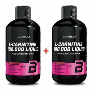 1 + 1 Zdarma: L-Carnitine 100 000 Liquid od Biotech USA 500 ml. + 500 ml. Čerešňa