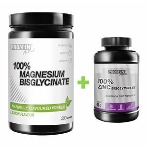 Akce: 100% Magnesium Bisglycinate + 100% Zinc Bisglycinate - Prom-IN 390 g + 120 kaps.