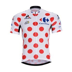 BONAVELO Cyklistický dres s krátkým rukávem - TOUR DE FRANCE  - bílá/červená 5XL