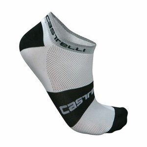 CASTELLI Cyklistické ponožky kotníkové - LOWBOY - černá/bílá S-M