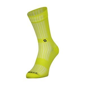 SCOTT Cyklistické ponožky klasické - PERFORMANCE CREW - černá/žlutá 39-41