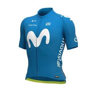 ALÉ Cyklistický dres s krátkým rukávem - MOVISTAR 2021 PR-R - světle modrá