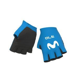 ALÉ Cyklistické rukavice krátkoprsté - MOVISTAR 2021 - světle modrá