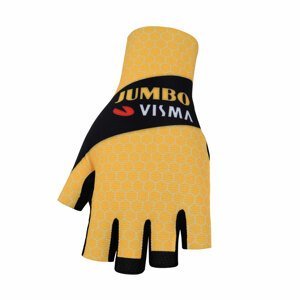 BONAVELO Cyklistické rukavice krátkoprsté - JUMBO-VISMA 2020 - černá/žlutá 2XL