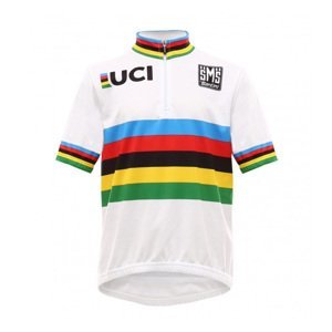 SANTINI Cyklistický dres s krátkým rukávem - UCI KIDS - vícebarevná/bílá 9Y