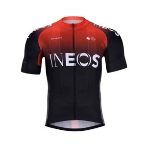 BONAVELO Cyklistický dres s krátkým rukávem - INEOS 2020 - černá/oranžová/červená XS