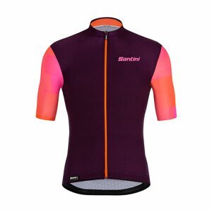SANTINI Cyklistický dres s krátkým rukávem - MITO SPILLO - bordó/růžová/oranžová XL