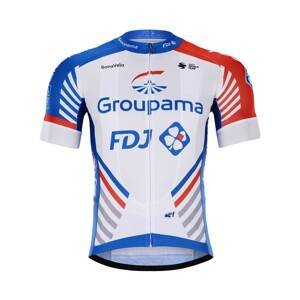 BONAVELO Cyklistický dres s krátkým rukávem - GROUPAMA FDJ 2020 - bílá/modrá/červená XS