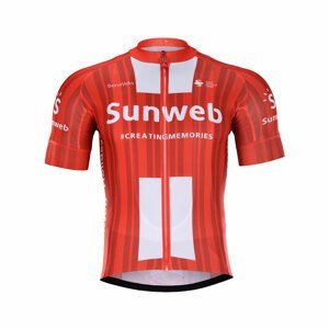 BONAVELO Cyklistický dres s krátkým rukávem - SUNWEB 2020 - červená S