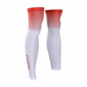 BONAVELO Cyklistické návleky na nohy - COFIDIS 2020 - bílá/červená L