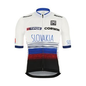 SANTINI Cyklistický dres s krátkým rukávem - TEAM SLOVAKIA 2020 - červená/modrá/bílá M