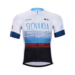 BONAVELO Cyklistický dres s krátkým rukávem - SLOVAKIA - modrá/černá/bílá/červená S