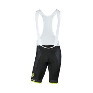 GIORDANA Cyklistické kalhoty krátké s laclem - MITCHELTON-SCOTT '20 - černá/žlutá